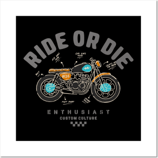 Motorcycle line Posters and Art